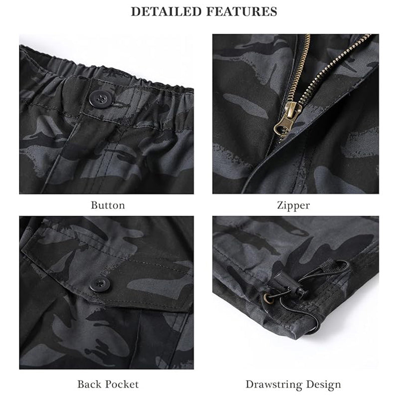 Men's Summer Lightweight Cotton Cargo Shorts Plus Size Multi-Pocket