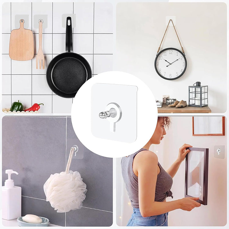 Wall Mount Self-Adhesive Hooks for Bathroom & Kitchen (20PCS)