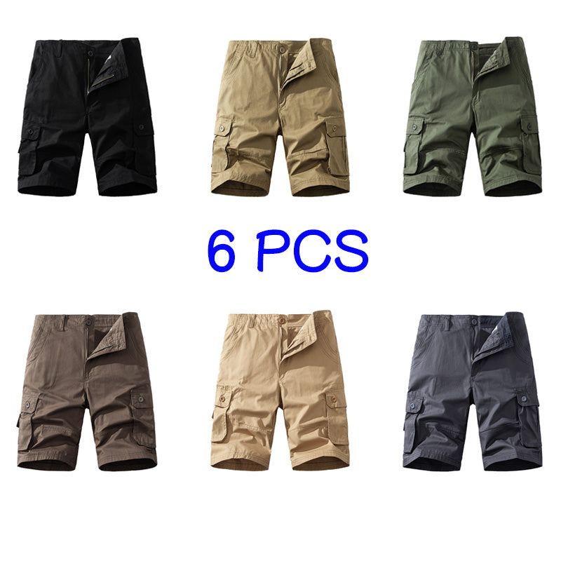 Men’s Pure Cotton Multi-Pocket Cargo Shorts