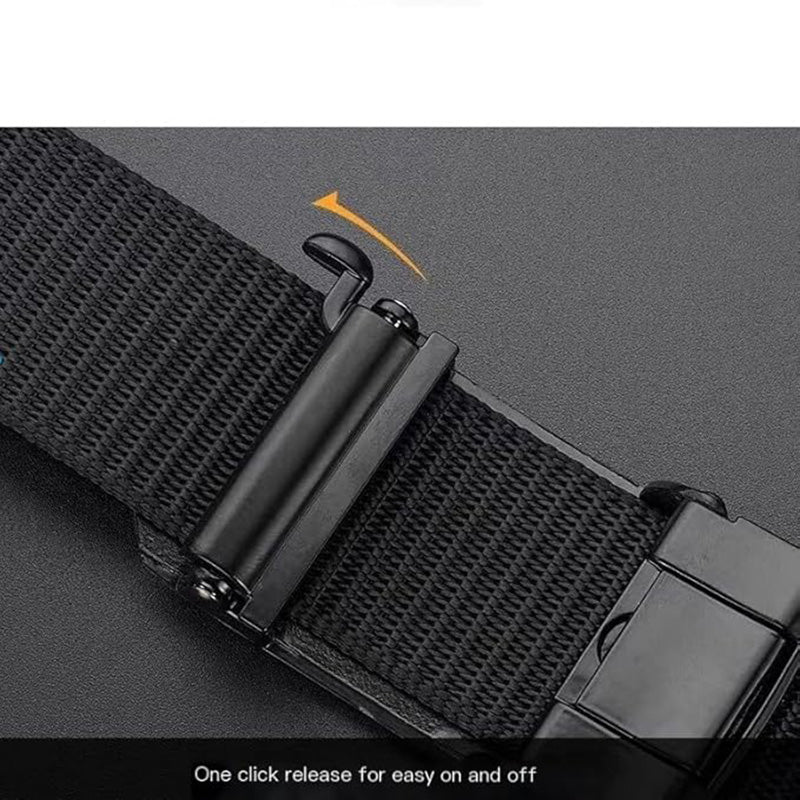 Men's Nylon Tactical Belt with Automatic Ratchet Buckle - 120cm(47.2") Length, Heavy-Duty Canvas Belt for Work & Outdoor Hiking