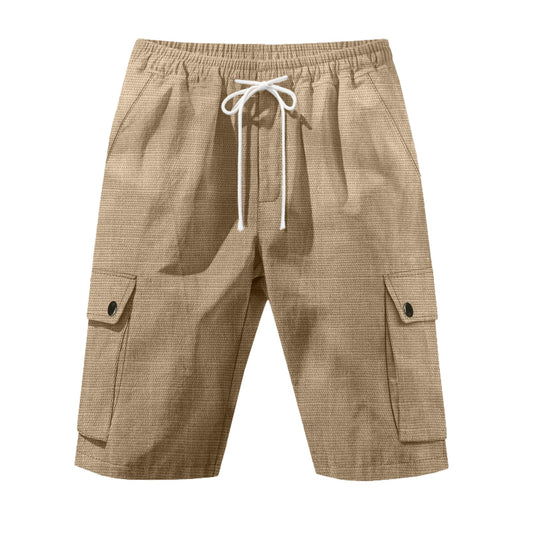 Men's Lightweight Linen-Blend Cargo Shorts