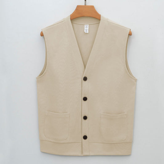 Textured Cotton-Blend V-Neck Sweater Vest