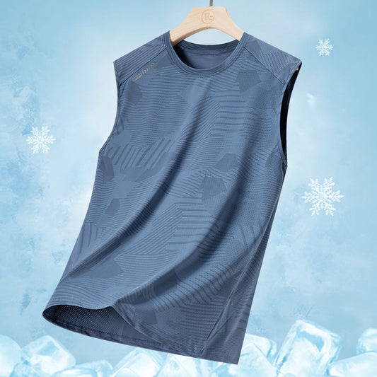 Men's Camo Print Quick-Dry Tank Top, Stretch Breathable Sleeveless Athletic Shirt, Lightweight Summer Sports Vest for Outdoor, Running & Casual Wear