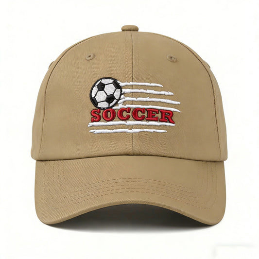 Embroidered Soccer Baseball Cap, Classic Adjustable Football Dad Hat for Sports Fans