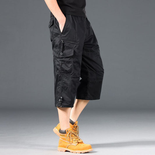 Men's Summer Lightweight Cotton Cargo Shorts Plus Size Multi-Pocket