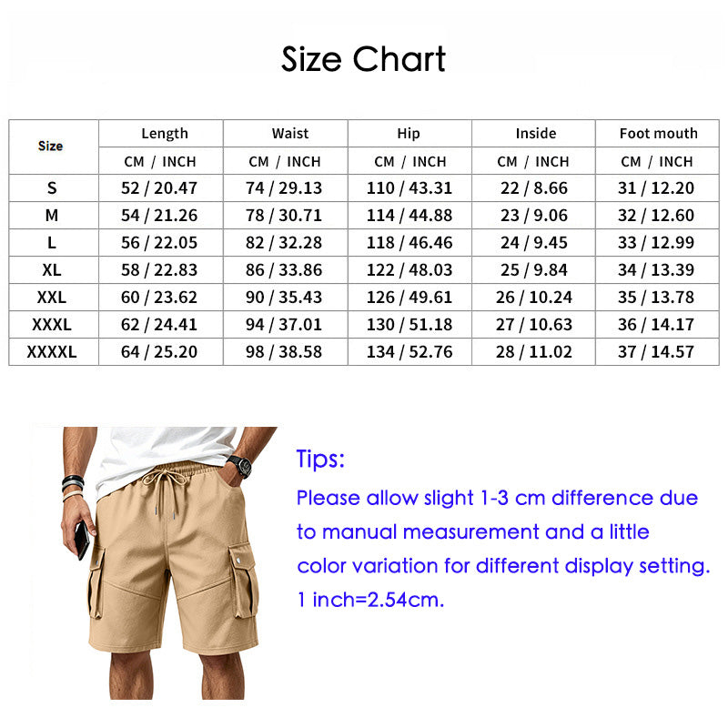 Men's Wrinkle-Resistant Utility Shorts - Multi-Pocket Cargo Shorts for Everyday