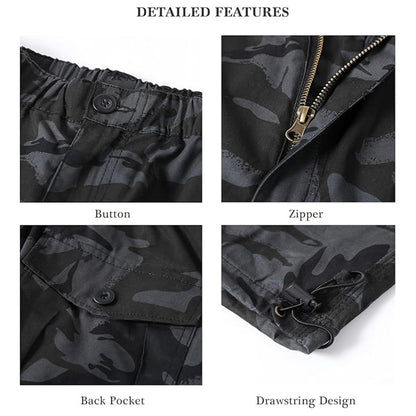 Men's Summer Lightweight Cotton Cargo Shorts Plus Size Multi-Pocket