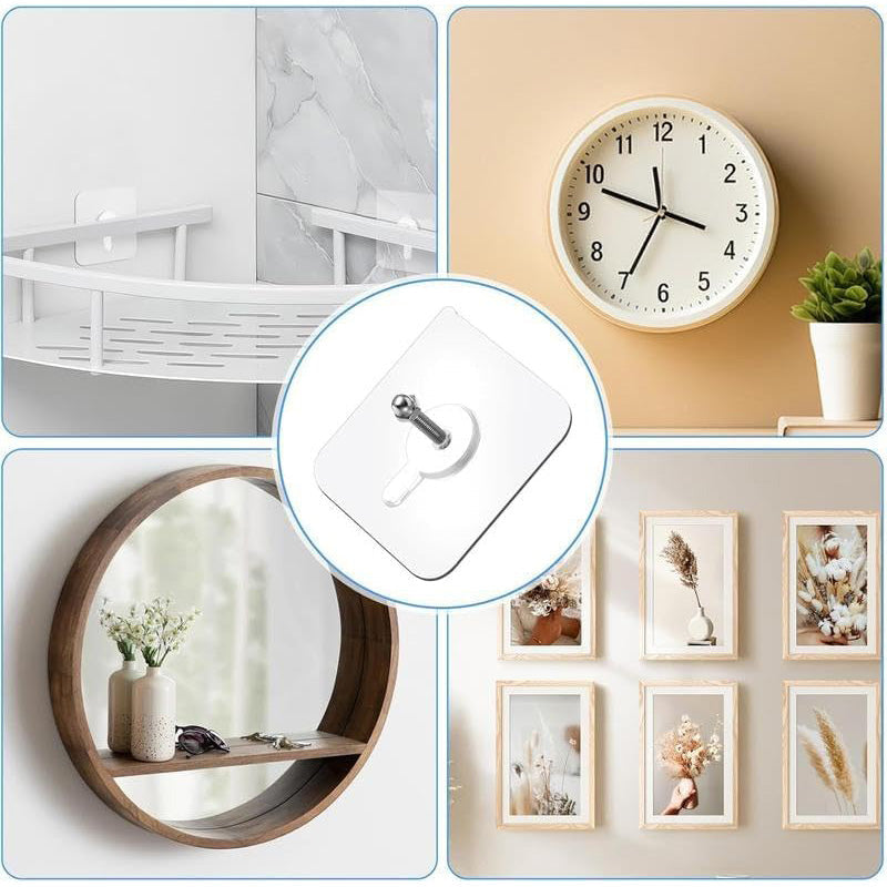 Wall Mount Self-Adhesive Hooks for Bathroom & Kitchen (20PCS)