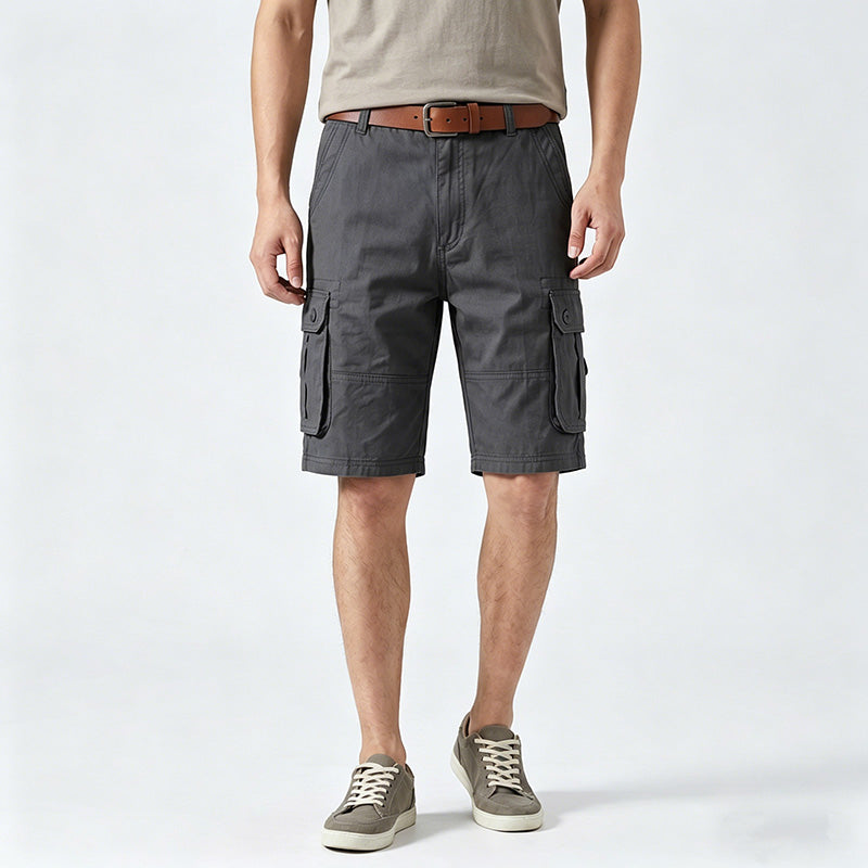 Men’s Pure Cotton Multi-Pocket Cargo Shorts