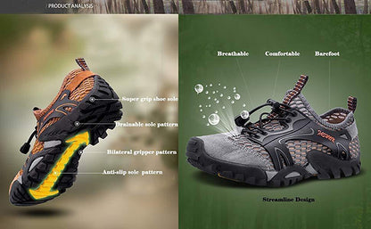 Men's Quick Dry Mesh Water Shoes for Beach, Hiking, Camping & Creek Walking
