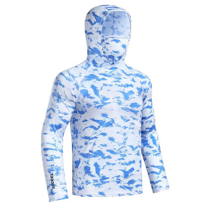 Men's 360° Sun Protection Hooded Face Cover Shirt, UPF 50+ Lightweight Outdoor Performance Hoodie