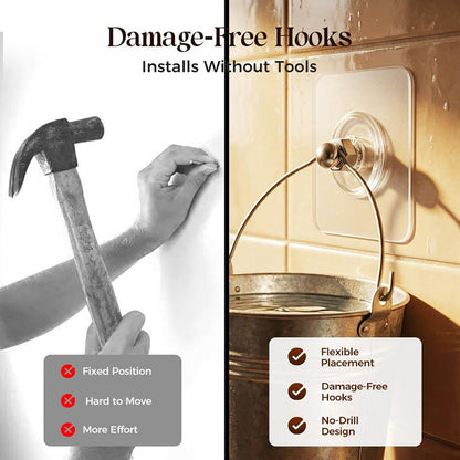 Wall Mount Self-Adhesive Hooks for Bathroom & Kitchen (20PCS)