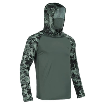 Men's 360° Sun Protection Hooded Face Cover Shirt, UPF 50+ Lightweight Outdoor Performance Hoodie