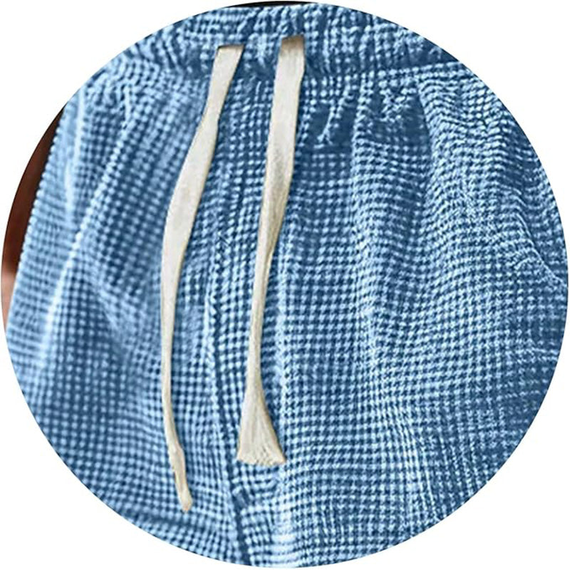Men's Summer Waffle Knit Shorts, Loose Breathable 5" Casual Shorts, Trendy Elastic Drawstring Streetwear