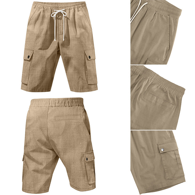 Men's Lightweight Linen-Blend Cargo Shorts