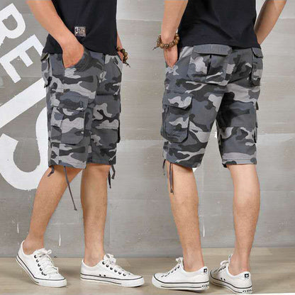 Outdoor Multi-Pocket Camo Cargo Shorts