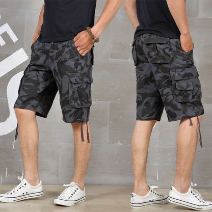 Outdoor Multi-Pocket Camo Cargo Shorts