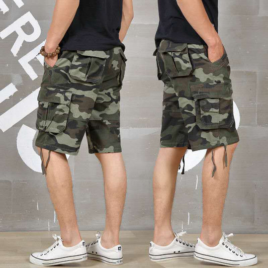 Outdoor Multi-Pocket Camo Cargo Shorts