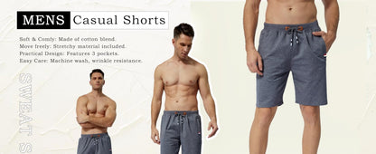 Men's Drawstring Casual Shorts with Zipper Pockets