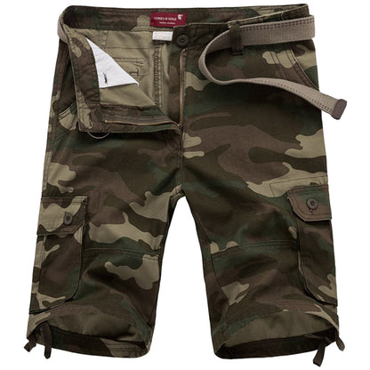 Outdoor Multi-Pocket Camo Cargo Shorts