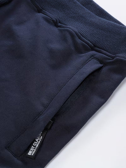 Men's Drawstring Casual Shorts with Zipper Pockets