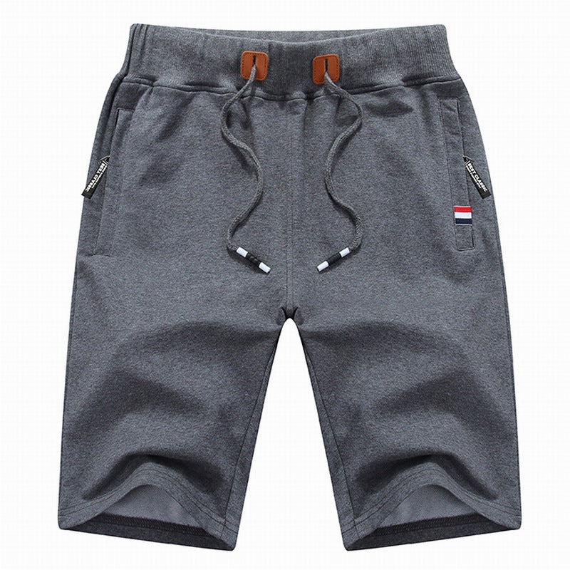 Men's Drawstring Casual Shorts with Zipper Pockets