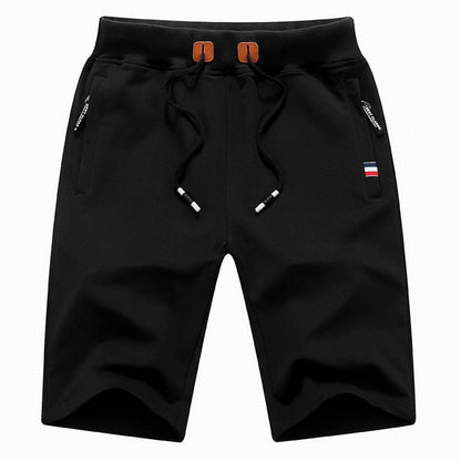 Men's Drawstring Casual Shorts with Zipper Pockets