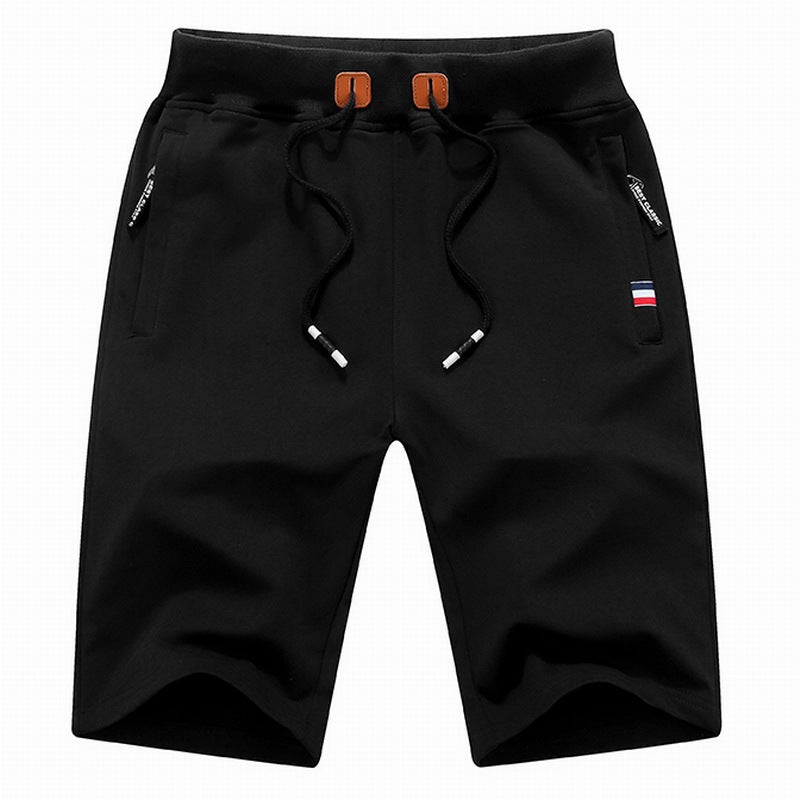 Men's Drawstring Casual Shorts with Zipper Pockets