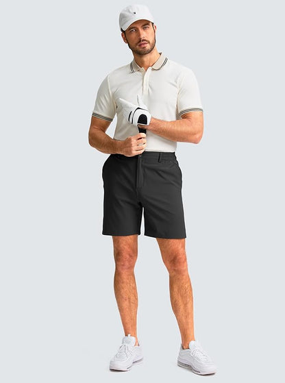 Men's 7" Stretch Golf Casual Shorts 3 Pockets Quick Dry