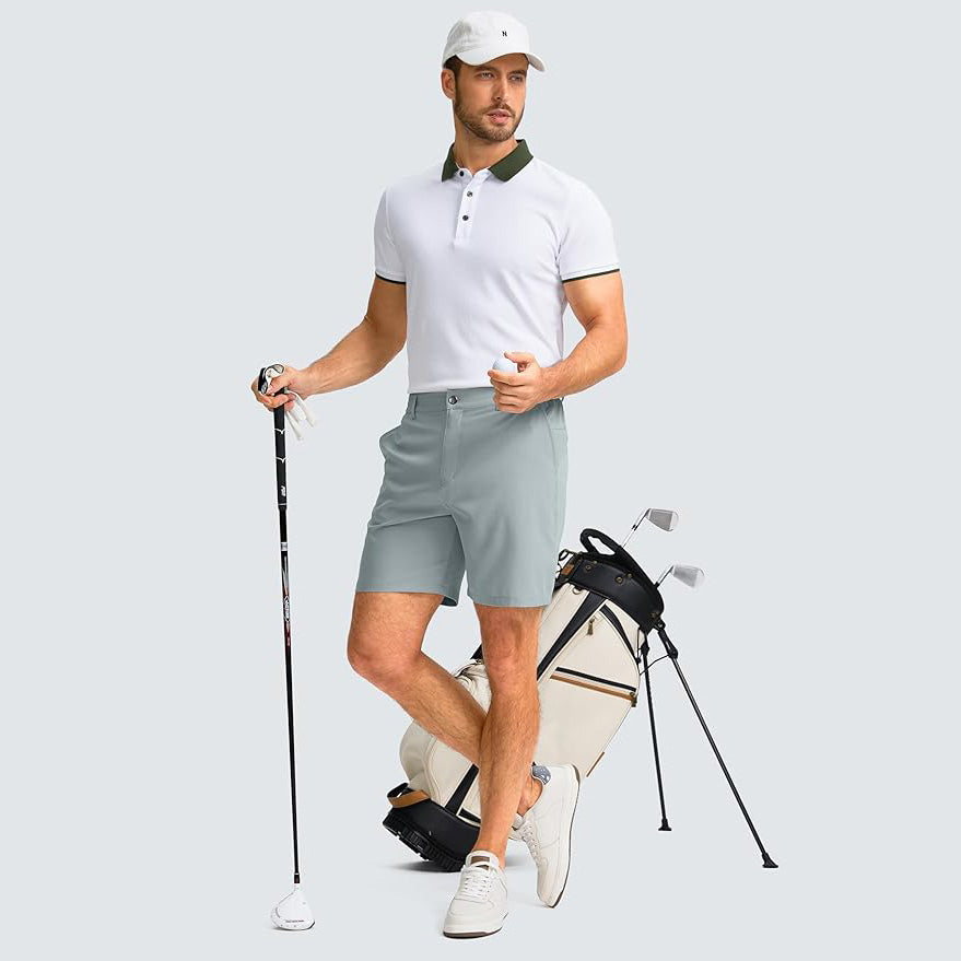 Men's 7" Stretch Golf Casual Shorts 3 Pockets Quick Dry