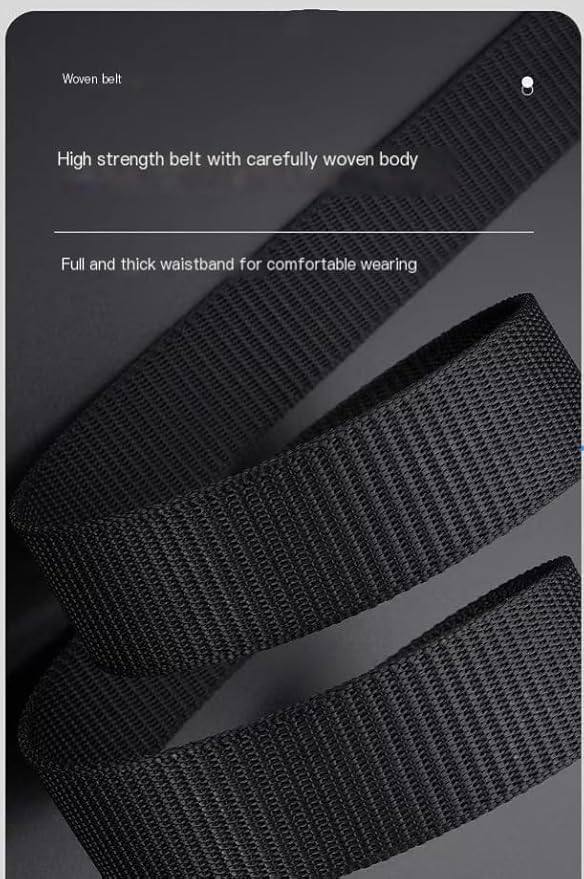 Men's Nylon Tactical Belt with Automatic Ratchet Buckle - 120cm(47.2") Length, Heavy-Duty Canvas Belt for Work & Outdoor Hiking