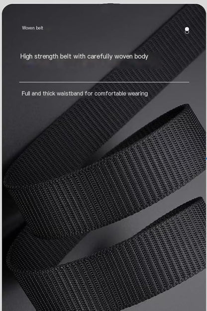 Men's Nylon Tactical Belt with Automatic Ratchet Buckle - 120cm(47.2") Length, Heavy-Duty Canvas Belt for Work & Outdoor Hiking