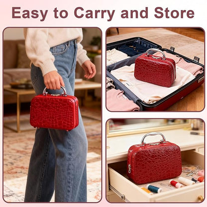 Premium Portable Sewing Kit with Faux Leather Case, Complete Home & Travel Sewing Supplies Set