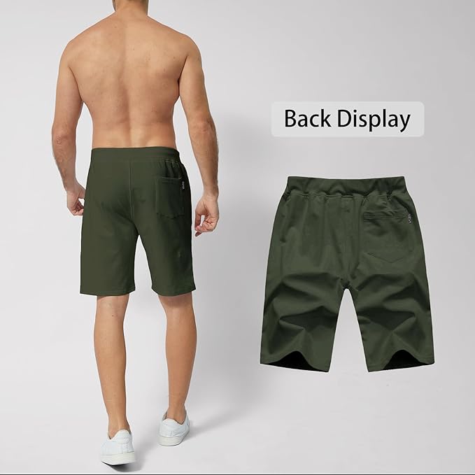 Men's Drawstring Casual Shorts with Zipper Pockets