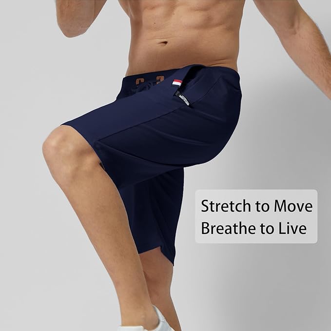 Men's Drawstring Casual Shorts with Zipper Pockets