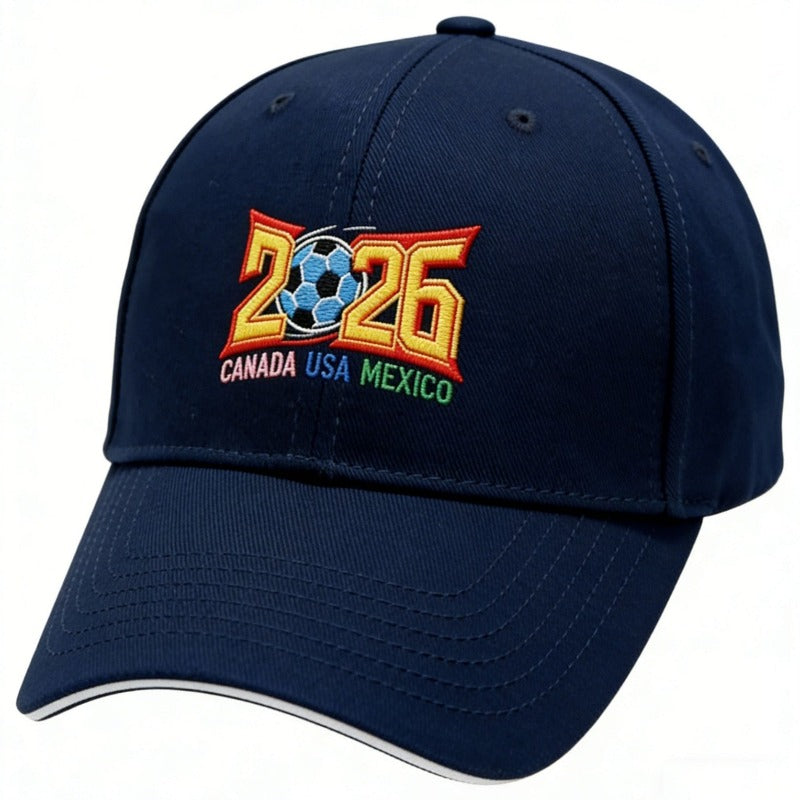 2026 World Cup Embroidered Baseball Cap, Canada USA Mexico Soccer Dad Hat