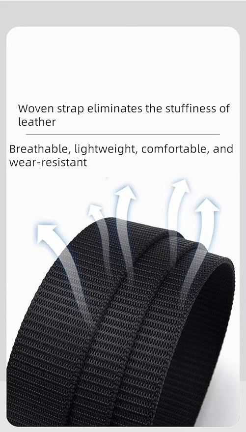 Men's Nylon Tactical Belt with Automatic Ratchet Buckle - 120cm(47.2") Length, Heavy-Duty Canvas Belt for Work & Outdoor Hiking
