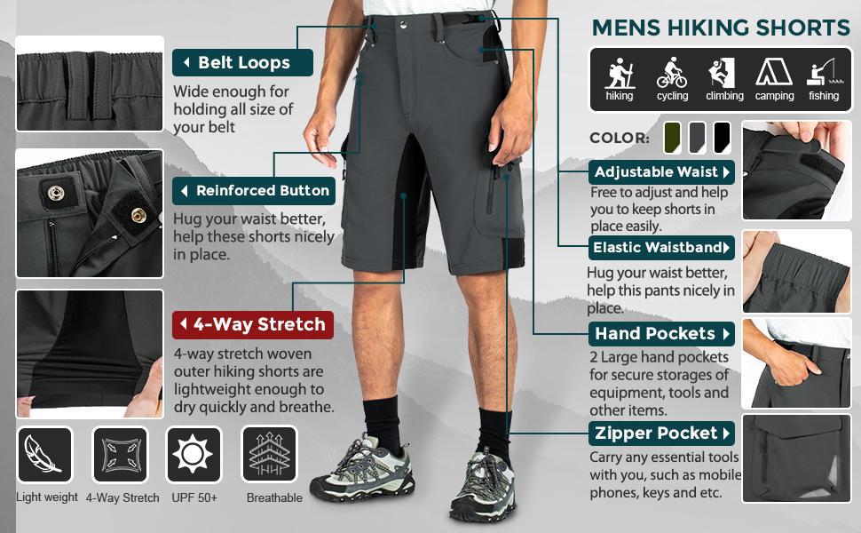 Men's Outdoor Hiking & Bike Cargo Shorts