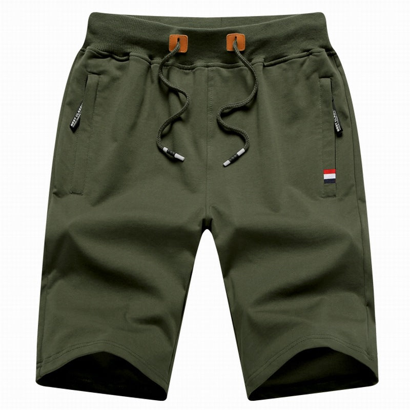 Men's Drawstring Casual Shorts with Zipper Pockets
