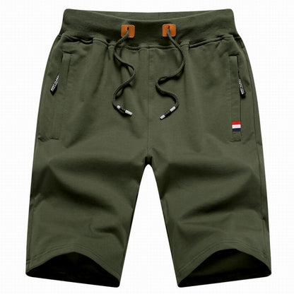 Men's Drawstring Casual Shorts with Zipper Pockets