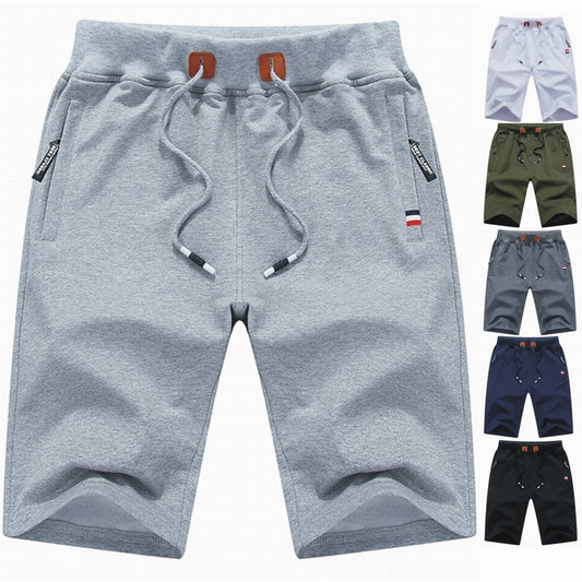 Men's Drawstring Casual Shorts with Zipper Pockets