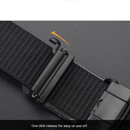 Men's Nylon Tactical Belt with Automatic Ratchet Buckle - 120cm(47.2") Length, Heavy-Duty Canvas Belt for Work & Outdoor Hiking