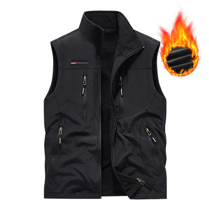 Men's Full Zip Sleeveless Quick Dry Vest, Multi Pockets Outdoor Fishing Golf Vest