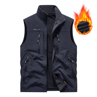 Men's Full Zip Sleeveless Quick Dry Vest, Multi Pockets Outdoor Fishing Golf Vest