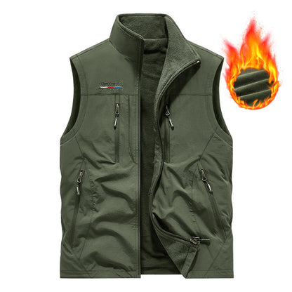 Men's Full Zip Sleeveless Quick Dry Vest, Multi Pockets Outdoor Fishing Golf Vest