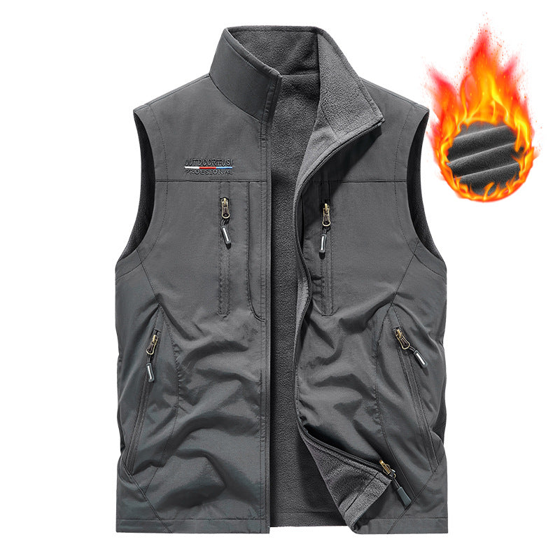 Men's Full Zip Sleeveless Quick Dry Vest, Multi Pockets Outdoor Fishing Golf Vest