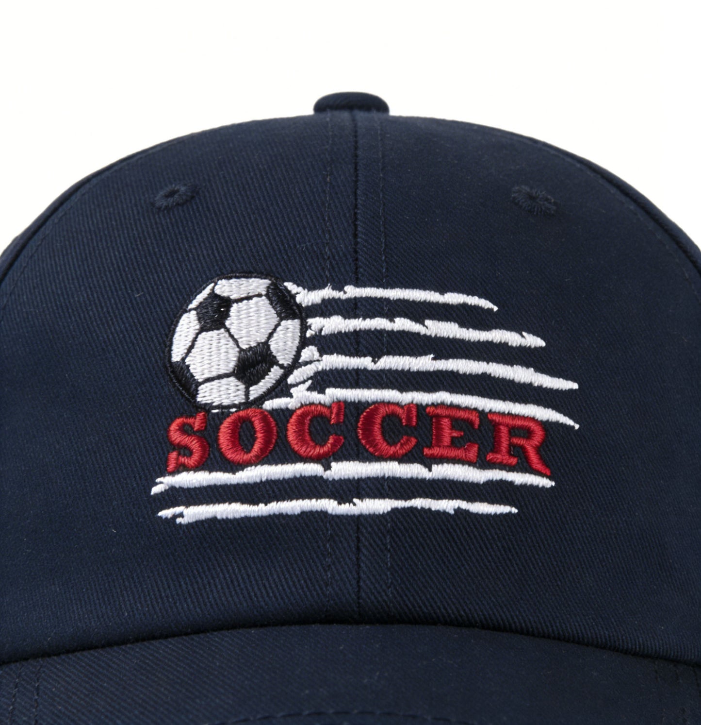 Embroidered Soccer Baseball Cap, Classic Adjustable Football Dad Hat for Sports Fans