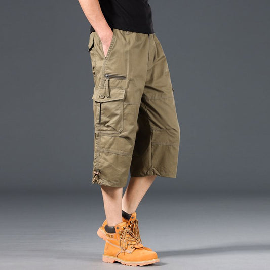 Men's Summer Lightweight Cotton Cargo Shorts Plus Size Multi-Pocket
