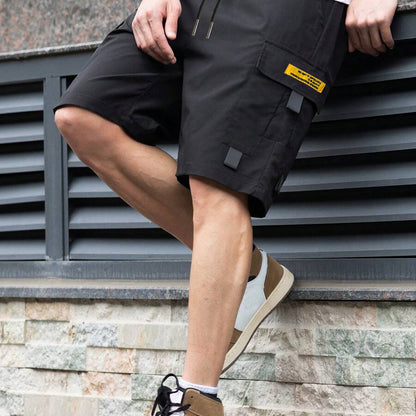Men's Casual Cargo Shorts, Elastic Waist Drawstring Multi-Pocket Summer Shorts
