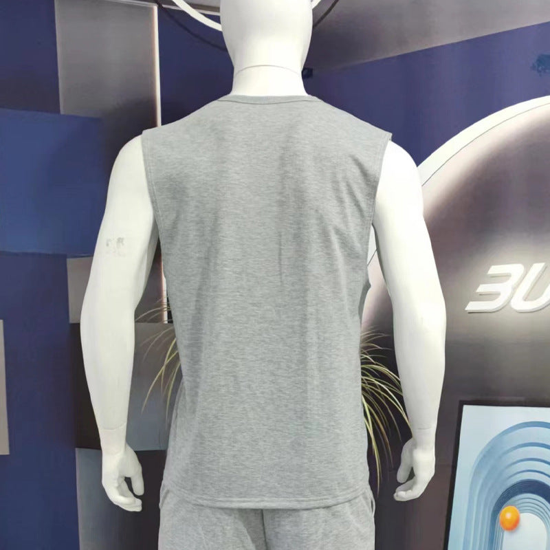 Men Henley Sleeveless Tank Top Quick Dry Gym Workout Shirt